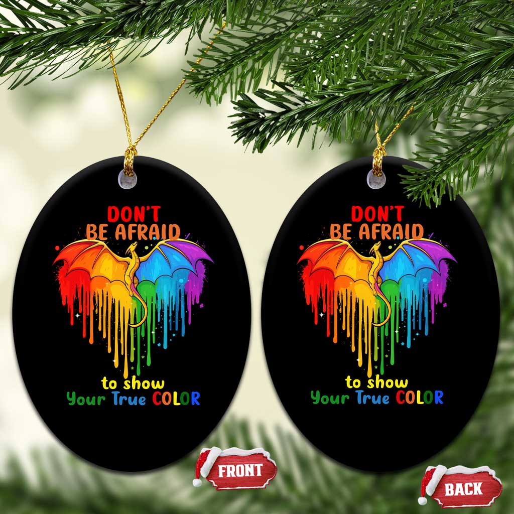 LGBT Dont Be Afraid Christmas Ceramic Ornament Xmas Holiday Patterns - Wonder Print Shop