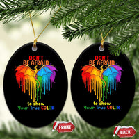 LGBT Dont Be Afraid Christmas Ceramic Ornament Xmas Holiday Patterns - Wonder Print Shop