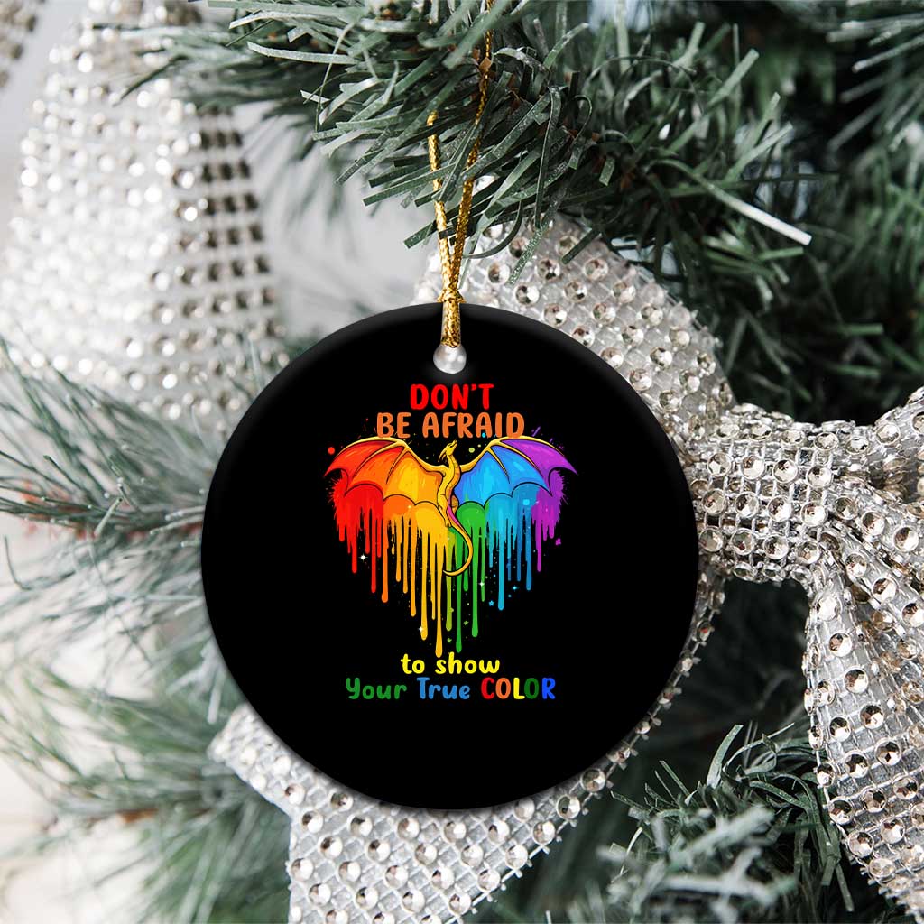 LGBT Dont Be Afraid Christmas Ceramic Ornament Xmas Holiday Patterns - Wonder Print Shop
