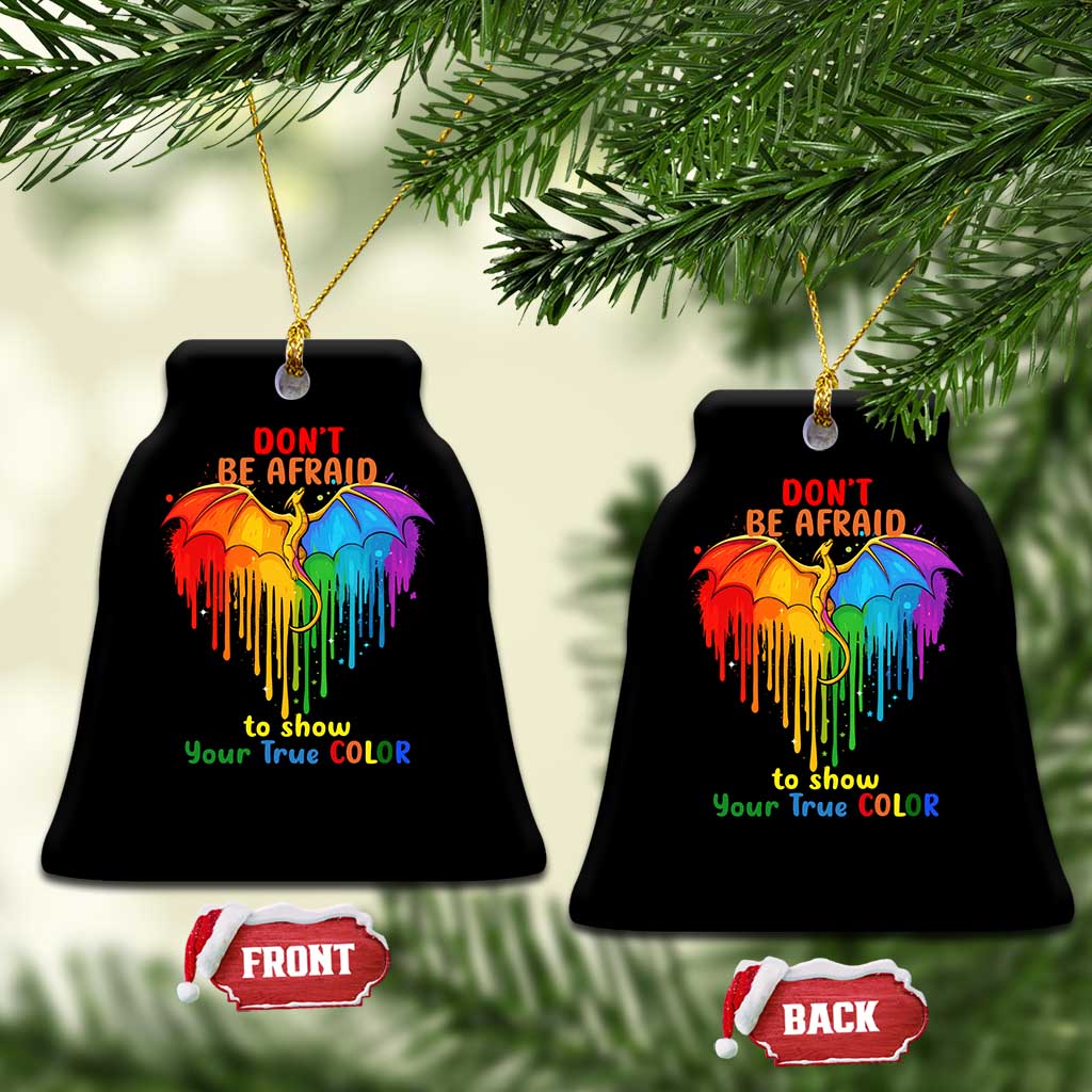 LGBT Dont Be Afraid Christmas Ceramic Ornament Xmas Holiday Patterns - Wonder Print Shop