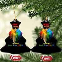 LGBT Dont Be Afraid Christmas Ceramic Ornament Xmas Holiday Patterns - Wonder Print Shop