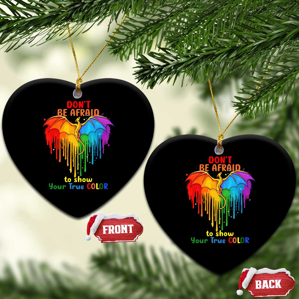 LGBT Dont Be Afraid Christmas Ceramic Ornament Xmas Holiday Patterns - Wonder Print Shop