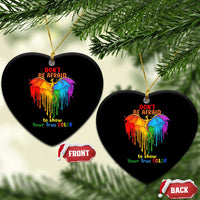 LGBT Dont Be Afraid Christmas Ceramic Ornament Xmas Holiday Patterns - Wonder Print Shop