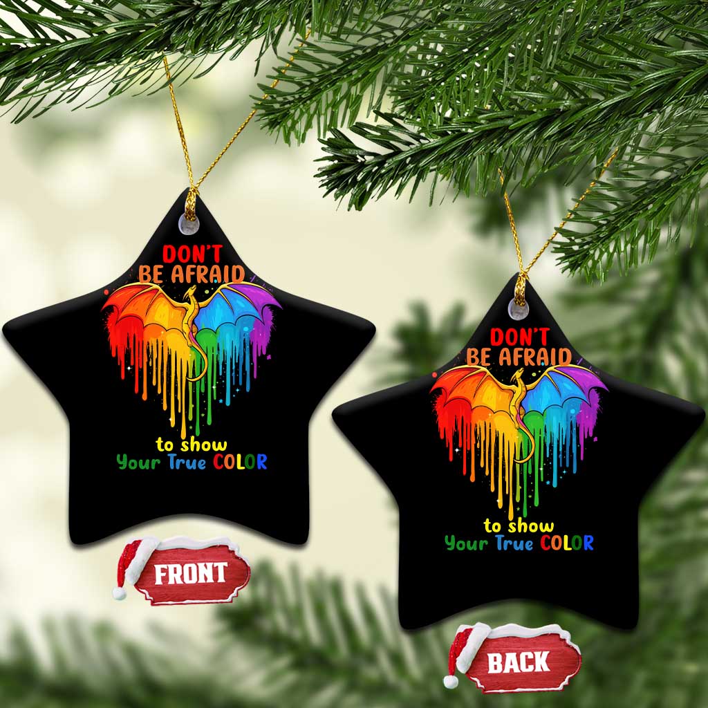 LGBT Dont Be Afraid Christmas Ceramic Ornament Xmas Holiday Patterns - Wonder Print Shop