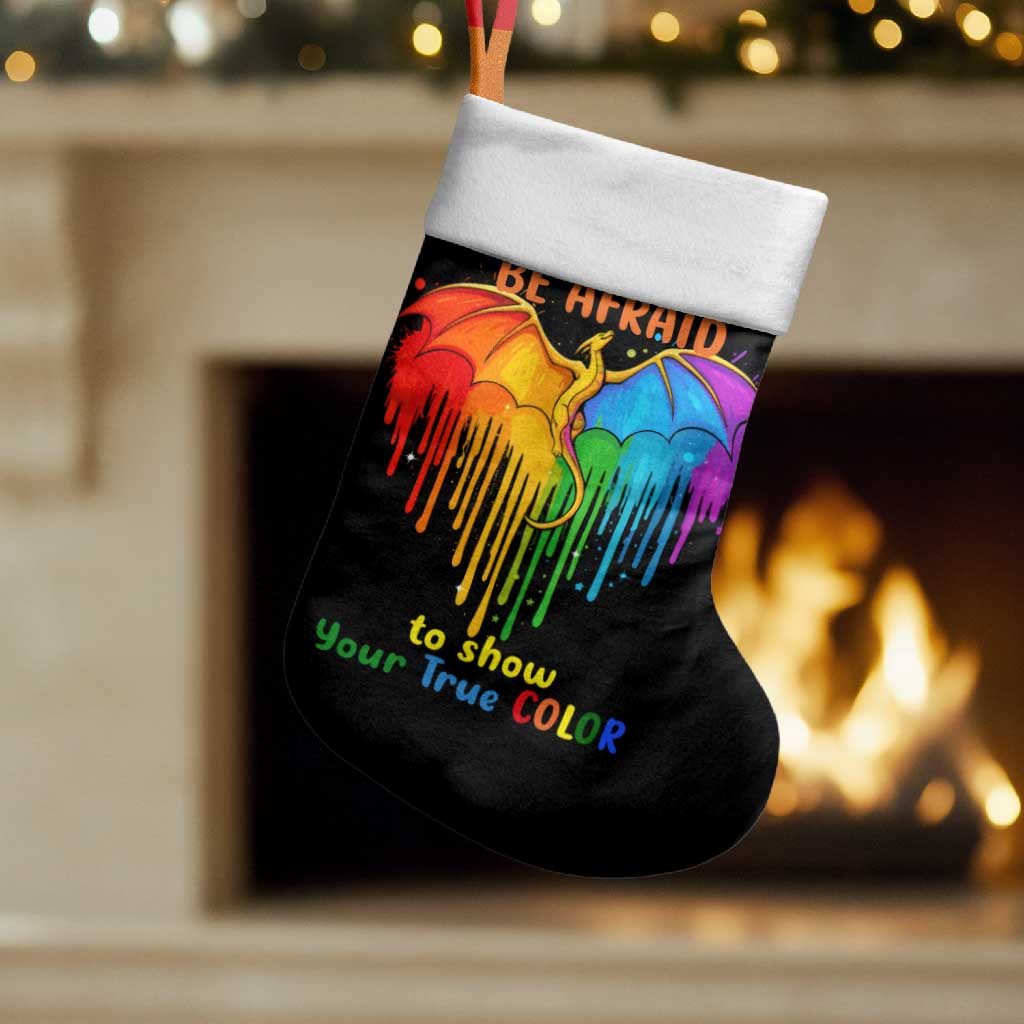 LGBT Dont Be Afraid Christmas Stocking Xmas Holiday Patterns - Wonder Print Shop