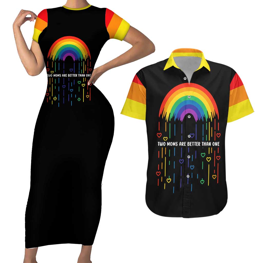 LGBT Dont Be Afraid Christmas Couples Matching Short Sleeve Bodycon Dress and Hawaiian Shirt Xmas Holiday Patterns - Wonder Print Shop