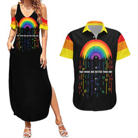 LGBT Dont Be Afraid Christmas Couples Matching Summer Maxi Dress and Hawaiian Shirt Xmas Holiday Patterns - Wonder Print Shop