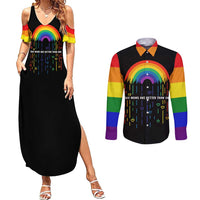 LGBT Dont Be Afraid Christmas Couples Matching Summer Maxi Dress and Long Sleeve Button Shirt Xmas Holiday Patterns - Wonder Print Shop