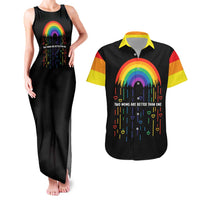 LGBT Dont Be Afraid Christmas Couples Matching Tank Maxi Dress and Hawaiian Shirt Xmas Holiday Patterns - Wonder Print Shop