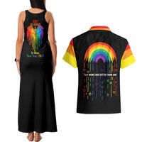 LGBT Dont Be Afraid Christmas Couples Matching Tank Maxi Dress and Hawaiian Shirt Xmas Holiday Patterns - Wonder Print Shop