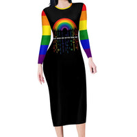 LGBT Dont Be Afraid Christmas Family Matching Long Sleeve Bodycon Dress and Hawaiian Shirt Xmas Holiday Patterns - Wonder Print Shop