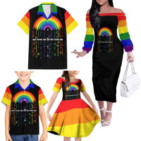 LGBT Dont Be Afraid Christmas Family Matching Off The Shoulder Long Sleeve Dress and Hawaiian Shirt Xmas Holiday Patterns - Wonder Print Shop