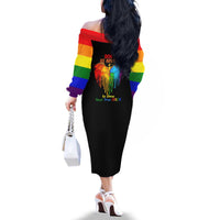 LGBT Dont Be Afraid Christmas Family Matching Off The Shoulder Long Sleeve Dress and Hawaiian Shirt Xmas Holiday Patterns - Wonder Print Shop