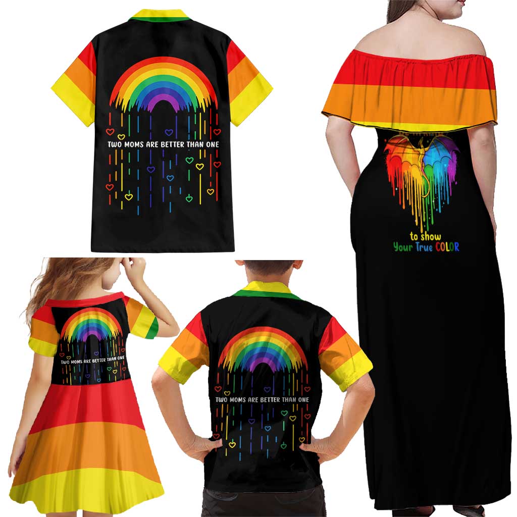 LGBT Dont Be Afraid Christmas Family Matching Off Shoulder Maxi Dress and Hawaiian Shirt Xmas Holiday Patterns - Wonder Print Shop