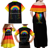 LGBT Dont Be Afraid Christmas Family Matching Off Shoulder Maxi Dress and Hawaiian Shirt Xmas Holiday Patterns - Wonder Print Shop