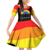 LGBT Dont Be Afraid Christmas Family Matching Off Shoulder Short Dress and Hawaiian Shirt Xmas Holiday Patterns - Wonder Print Shop