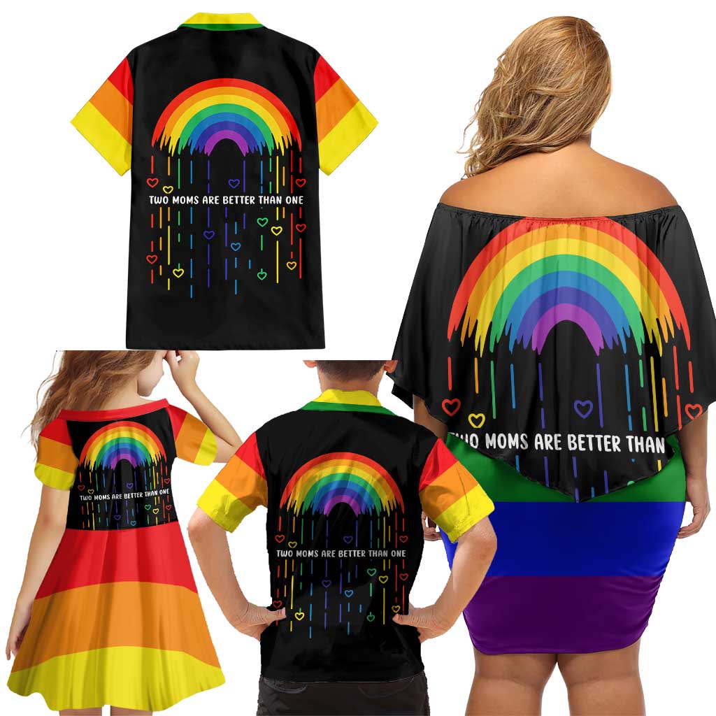 LGBT Dont Be Afraid Christmas Family Matching Off Shoulder Short Dress and Hawaiian Shirt Xmas Holiday Patterns - Wonder Print Shop