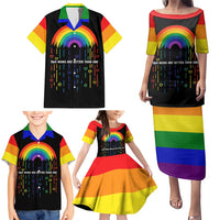 LGBT Dont Be Afraid Christmas Family Matching Puletasi and Hawaiian Shirt Xmas Holiday Patterns - Wonder Print Shop