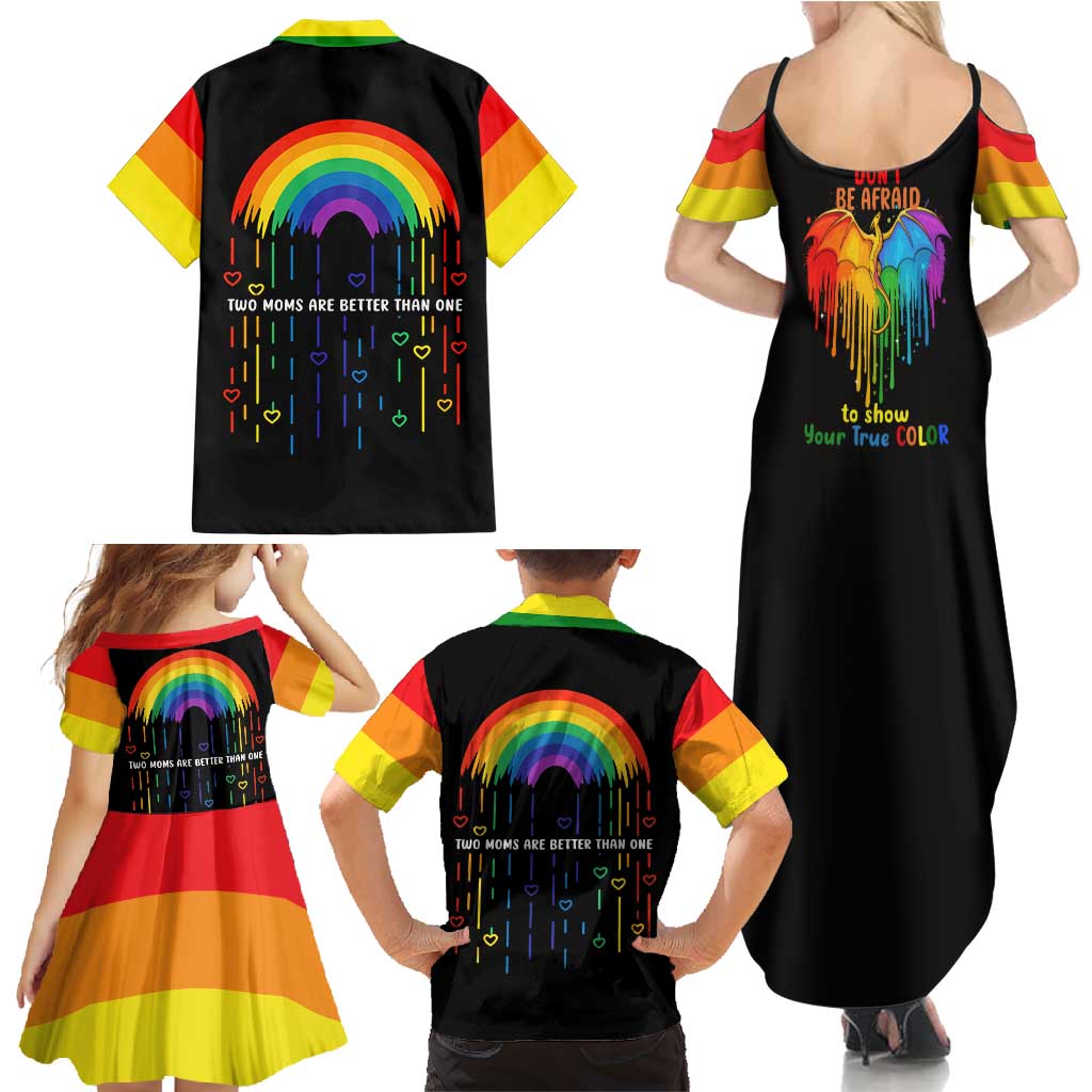 LGBT Dont Be Afraid Christmas Family Matching Summer Maxi Dress and Hawaiian Shirt Xmas Holiday Patterns - Wonder Print Shop