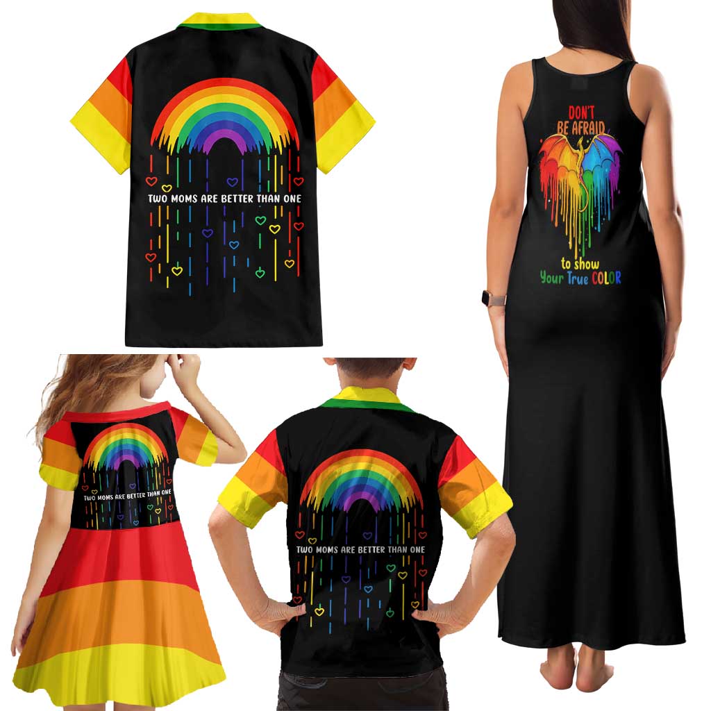 LGBT Dont Be Afraid Christmas Family Matching Tank Maxi Dress and Hawaiian Shirt Xmas Holiday Patterns - Wonder Print Shop