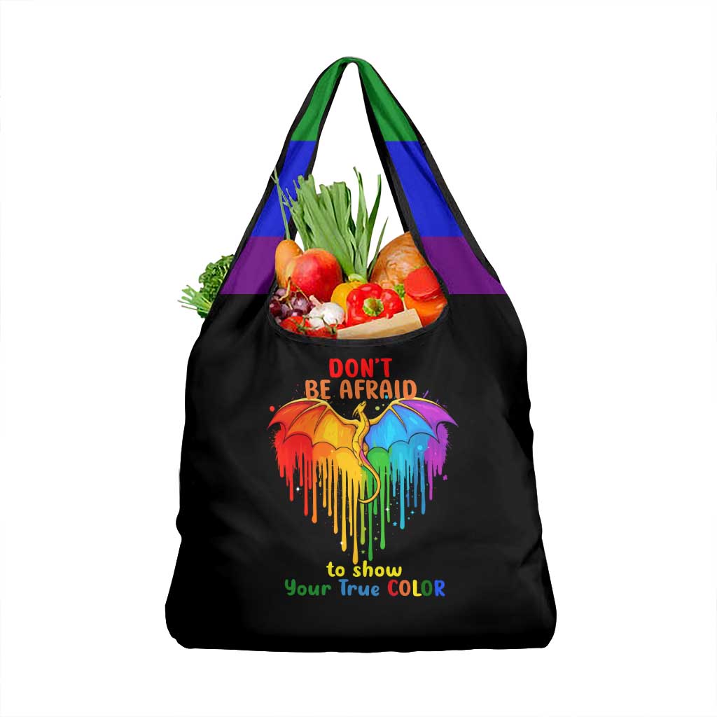 LGBT Dont Be Afraid Christmas Grocery Bag Xmas Holiday Patterns - Wonder Print Shop