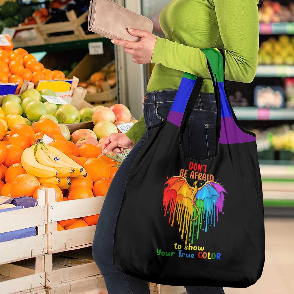 LGBT Dont Be Afraid Christmas Grocery Bag Xmas Holiday Patterns - Wonder Print Shop