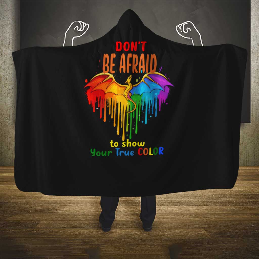 LGBT Dont Be Afraid Christmas Hooded Blanket Xmas Holiday Patterns - Wonder Print Shop