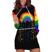 LGBT Dont Be Afraid Christmas Hoodie Dress Xmas Holiday Patterns - Wonder Print Shop