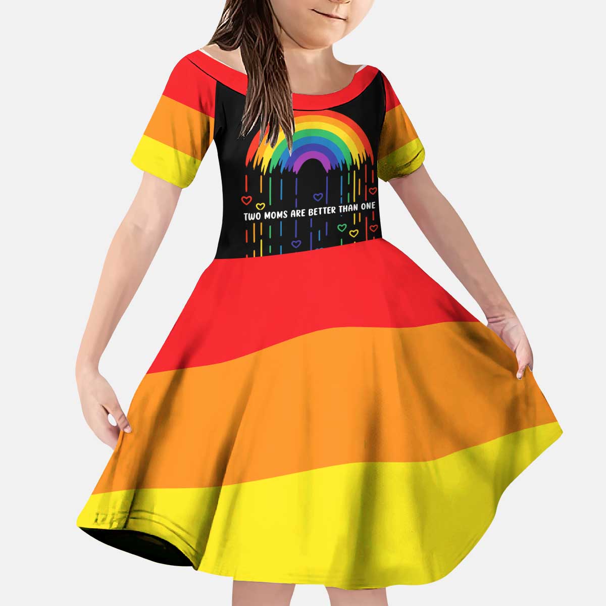 LGBT Dont Be Afraid Christmas Kid Short Sleeve Dress Xmas Holiday Patterns - Wonder Print Shop