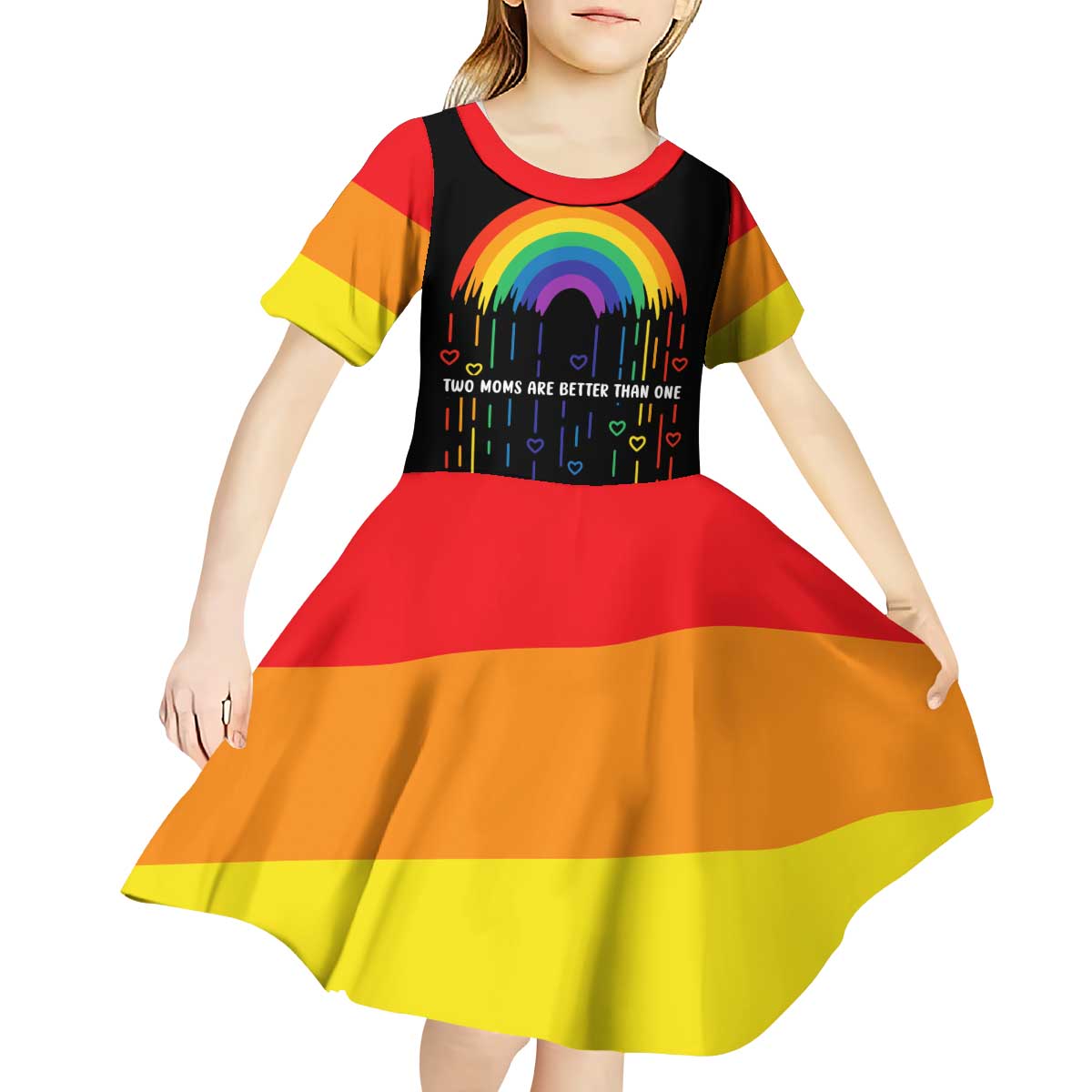 LGBT Dont Be Afraid Christmas Kid Short Sleeve Dress Xmas Holiday Patterns - Wonder Print Shop