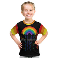 LGBT Dont Be Afraid Christmas Kid T Shirt Xmas Holiday Patterns - Wonder Print Shop