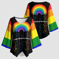 LGBT Dont Be Afraid Christmas Kimono Sleeve Blouse Xmas Holiday Patterns - Wonder Print Shop