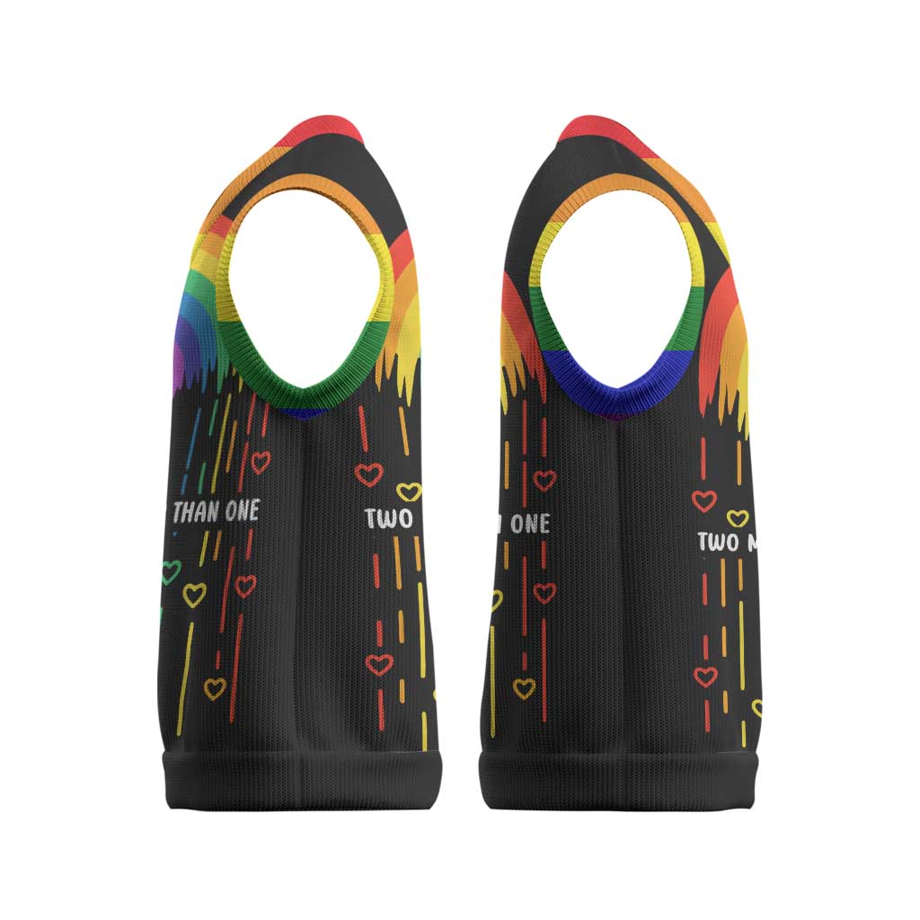 LGBT Dont Be Afraid Christmas Knitted V-Neck Vest Xmas Holiday Patterns - Wonder Print Shop