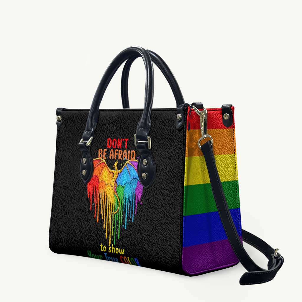 LGBT Dont Be Afraid Christmas Leather Bag Xmas Holiday Patterns - Wonder Print Shop