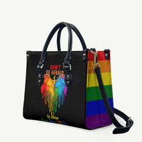 LGBT Dont Be Afraid Christmas Leather Bag Xmas Holiday Patterns - Wonder Print Shop