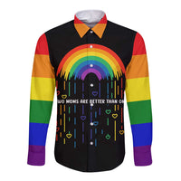 LGBT Dont Be Afraid Christmas Long Sleeve Button Shirt Xmas Holiday Patterns - Wonder Print Shop