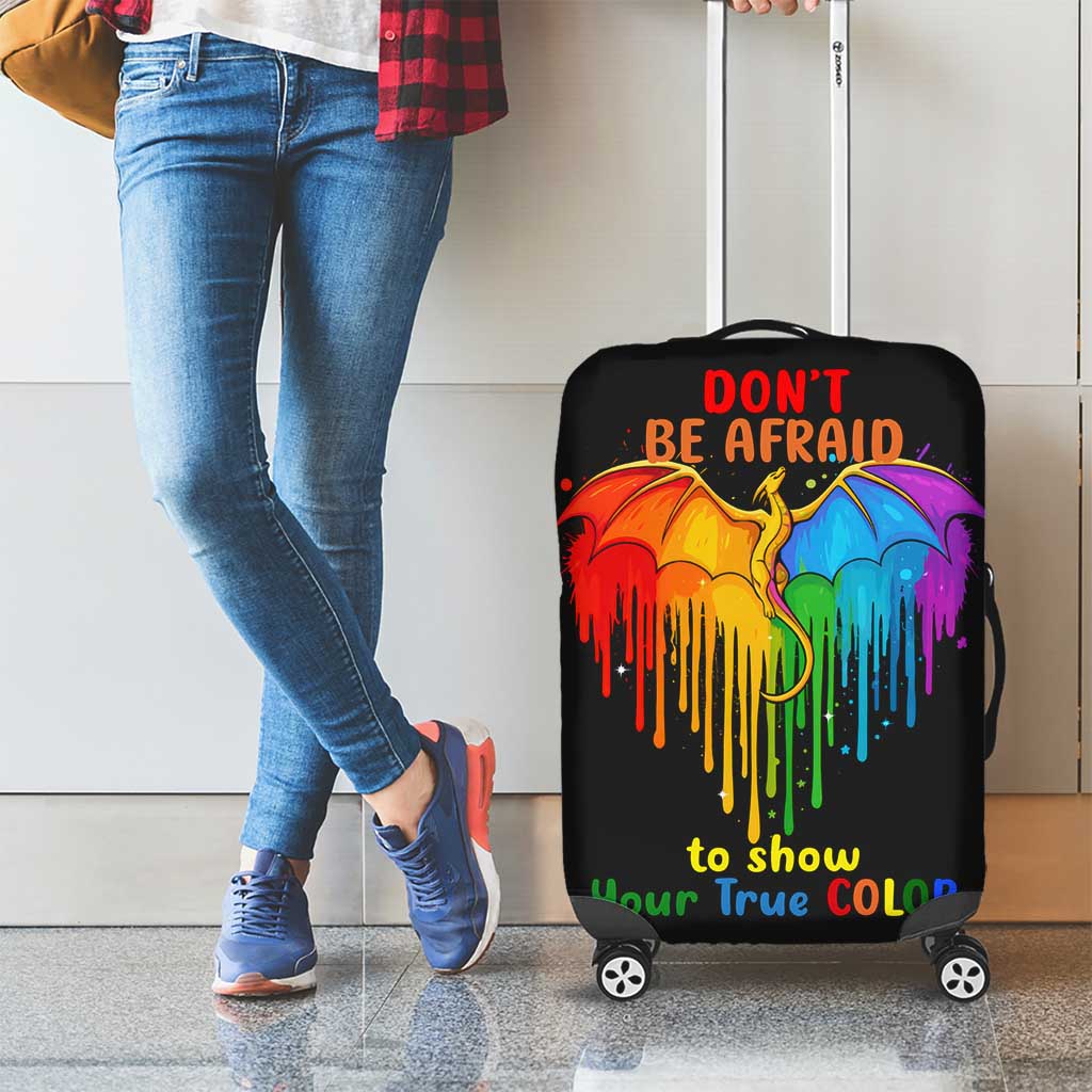 LGBT Dont Be Afraid Christmas Luggage Cover Xmas Holiday Patterns - Wonder Print Shop