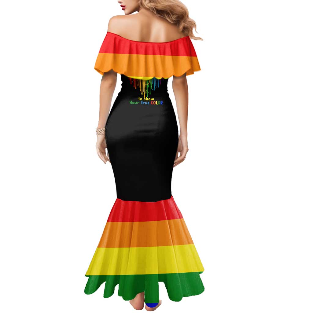 LGBT Dont Be Afraid Christmas Mermaid Dress Xmas Holiday Patterns - Wonder Print Shop