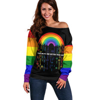 LGBT Dont Be Afraid Christmas Off Shoulder Sweater Xmas Holiday Patterns - Wonder Print Shop