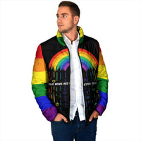 LGBT Dont Be Afraid Christmas Padded Jacket Xmas Holiday Patterns - Wonder Print Shop