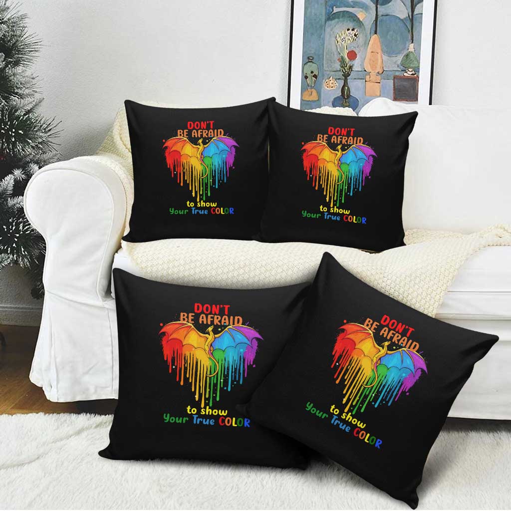 LGBT Dont Be Afraid Christmas Pillow Cover Xmas Holiday Patterns - Wonder Print Shop