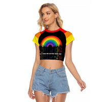 LGBT Dont Be Afraid Christmas Raglan Cropped T Shirt Xmas Holiday Patterns - Wonder Print Shop