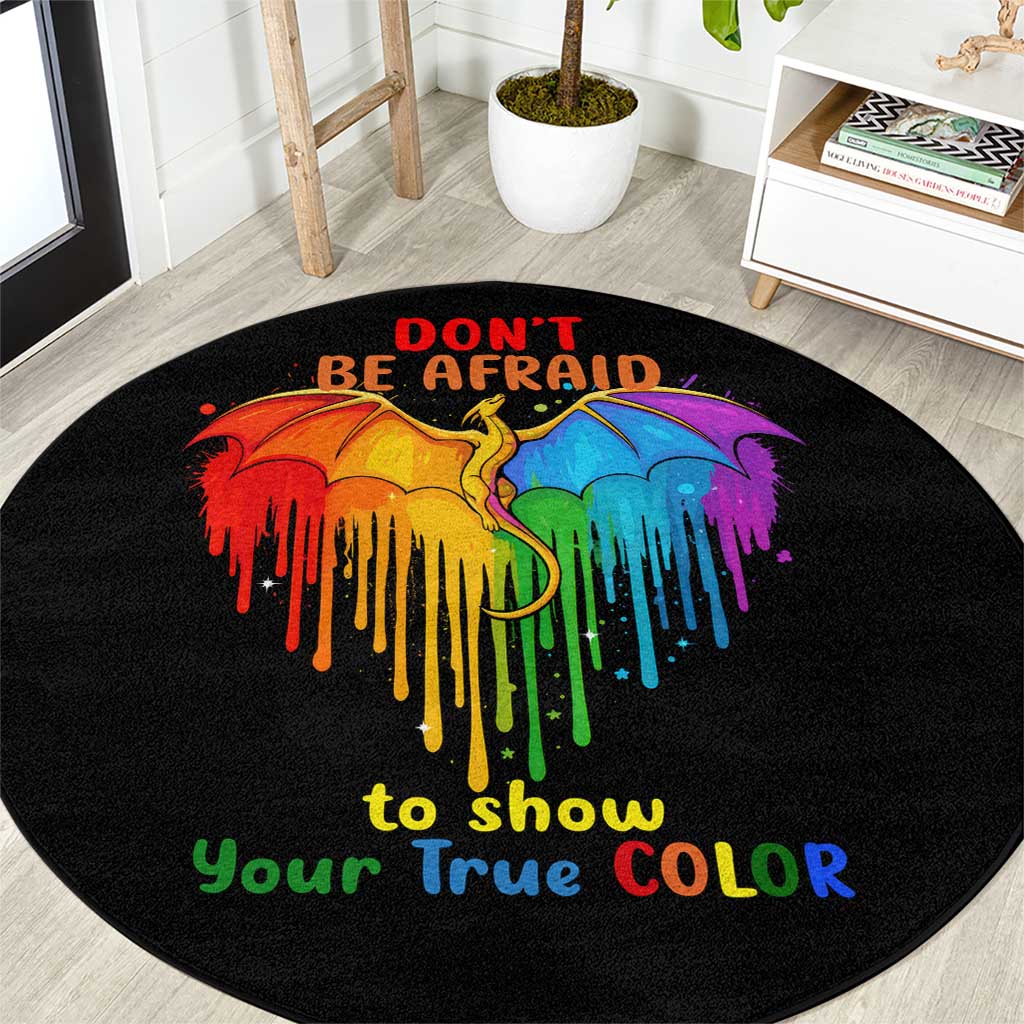 LGBT Dont Be Afraid Christmas Round Carpet Xmas Holiday Patterns - Wonder Print Shop