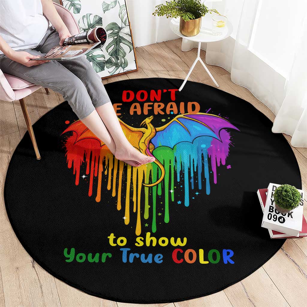 LGBT Dont Be Afraid Christmas Round Carpet Xmas Holiday Patterns - Wonder Print Shop