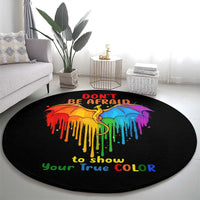 LGBT Dont Be Afraid Christmas Round Carpet Xmas Holiday Patterns - Wonder Print Shop