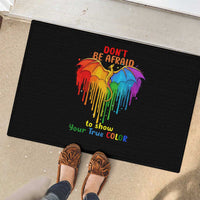 LGBT Dont Be Afraid Christmas Rubber Doormat Xmas Holiday Patterns - Wonder Print Shop