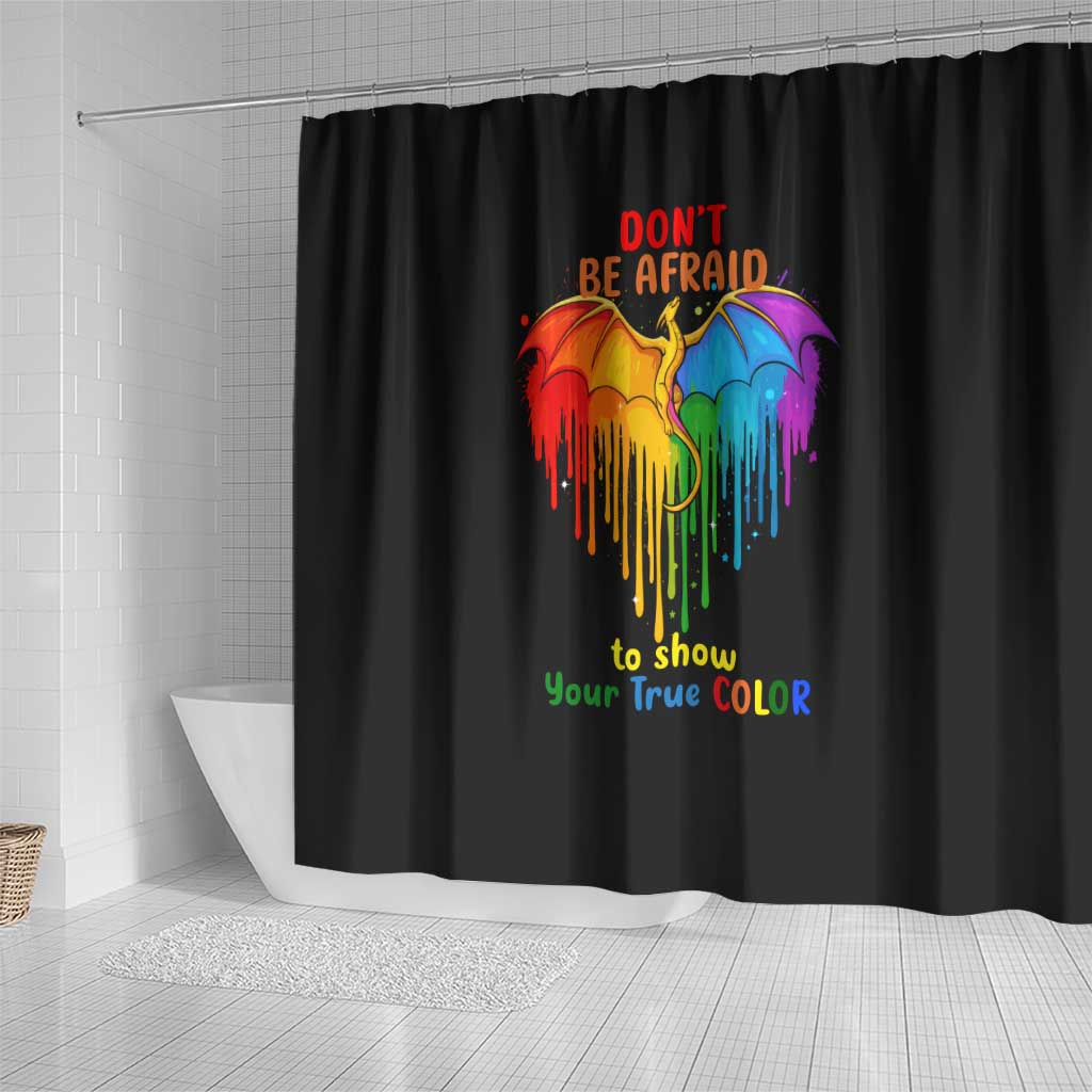 LGBT Dont Be Afraid Christmas Shower Curtain Xmas Holiday Patterns - Wonder Print Shop
