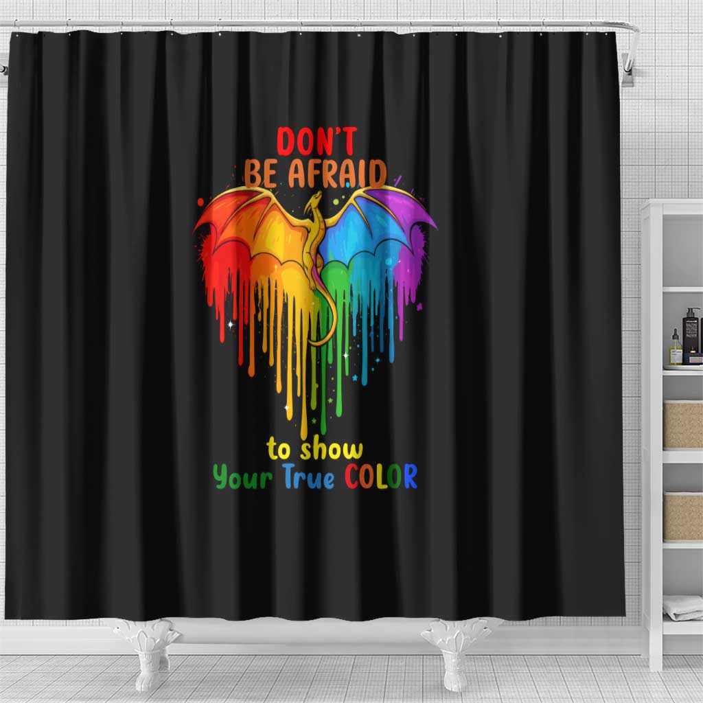 LGBT Dont Be Afraid Christmas Shower Curtain Xmas Holiday Patterns - Wonder Print Shop