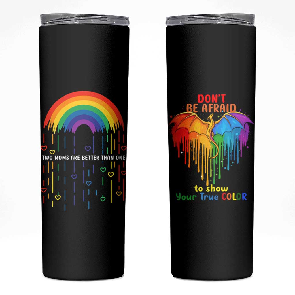 LGBT Dont Be Afraid Christmas Skinny Tumbler Xmas Holiday Patterns - Wonder Print Shop