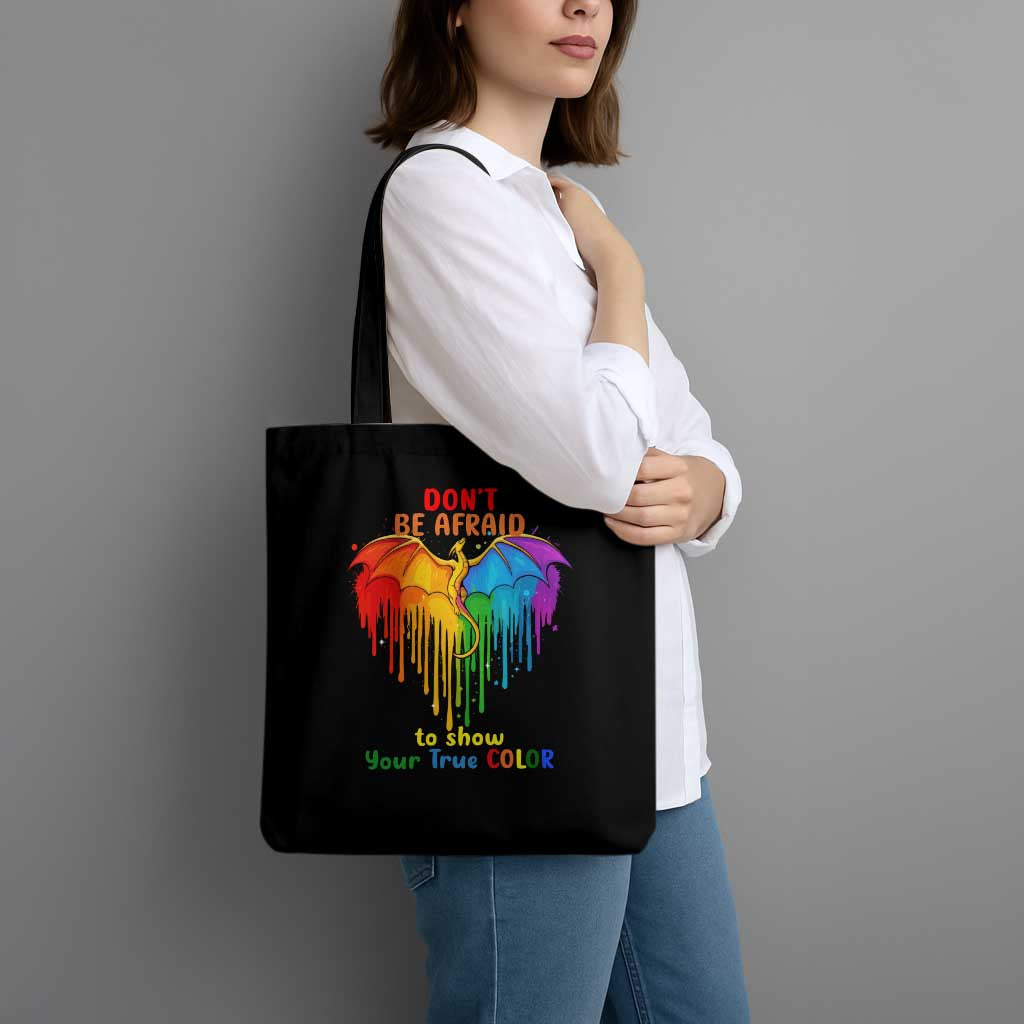LGBT Dont Be Afraid Christmas Tote Bag Xmas Holiday Patterns - Wonder Print Shop